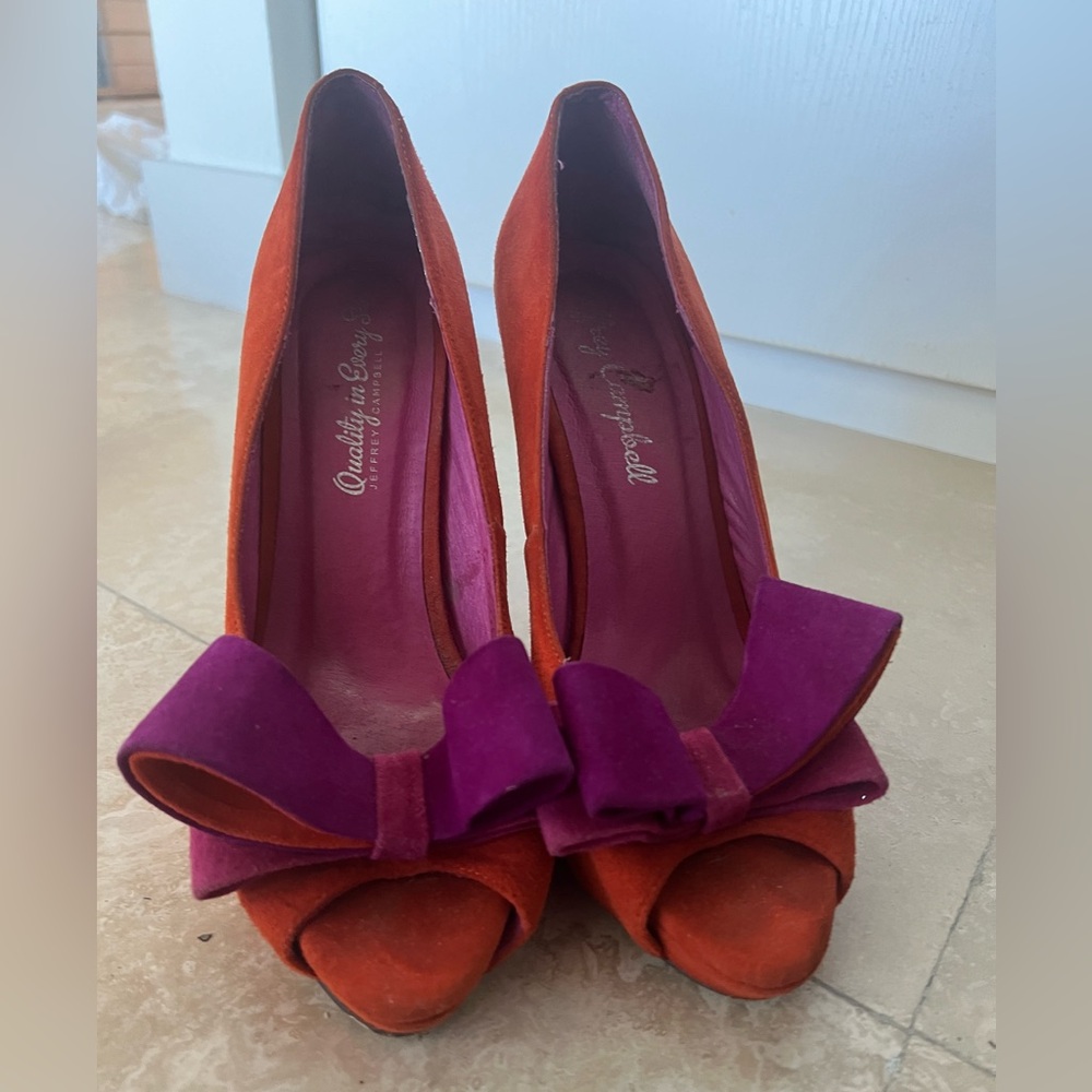 Rare find! Pink and orange and purple Jeffery Campbell heels